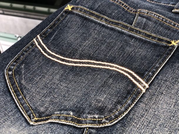 narifuri × Lee ストレッチ101Z　サイクルデニムパンツ　レイジーSステッチ発光