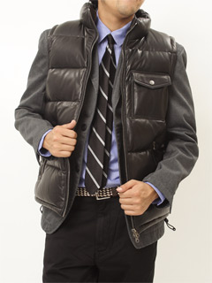 Bassett Walker Leather Down Vest Bassett Walker Leather Down Vest
