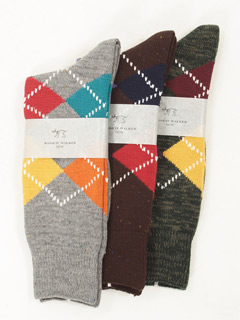 Bassett Walker Argyle Socks: Grey, Brown, Green Bassett Walker Argyle Socks: Grey, Brown, Green