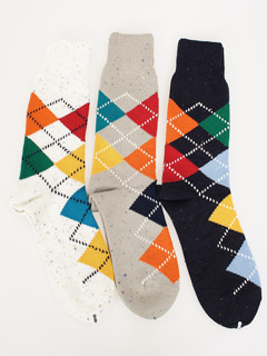 Bassett Walker Argyle Socks: White, Grey, Navy Bassett Walker Argyle Socks: White, Grey, Navy