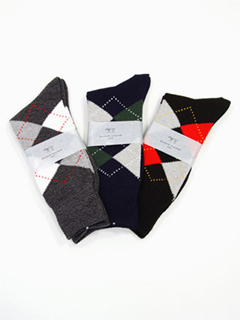 Bassett Walker Argyle Socks: Grey, Navy, Black Bassett Walker Argyle Socks: Grey, Navy, Black