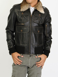 Diamond Geezer Leather Flight Jacket: Black Diamond Geezer Leather Flight Jacket: Black