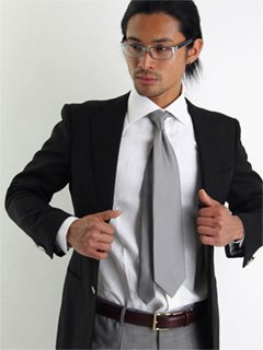 Ondata Gingham Silk Tie: Black Ondata Gingham Silk Tie: Black