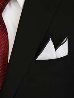 Ondata Linen Pocket Square: Navy Ondata Linen Pocket Square: Navy
