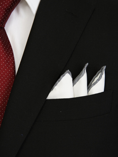 Ondata Silk Pocket Square: Silver Ondata Silk Pocket Square: Silver