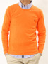ast Cotton Stretch Long-Sleeve Crewneck Sweater S109-151: Orange