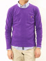 ast Cotton Stretch Long-Sleeve Crewneck Sweater S109-151: Purple