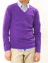 ast Cotton Stretch Long-Sleeve V-neck Sweater S109-152