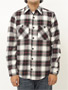 Cotton Flannel CPO Shirt 08SO-011: Shadow Plaid White / Black / Red Cotton Flannel CPO Shirt 08SO-011: Shadow Plaid White / Black / Red