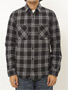 Cotton Flannel CPO Shirt 08SO-011: Shadow Plaid Black / Gray Cotton Flannel CPO Shirt 08SO-011: Shadow Plaid Black / Gray