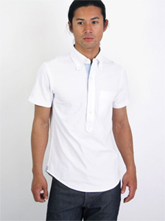 Cotton Pique BD Polo Shirt 08SC-009 White Cotton Pique BD Polo Shirt 08SC-009 White