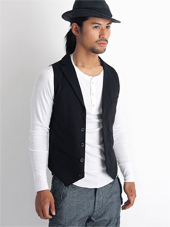 Cotton Jersey Vest 08SO-042 Black Cotton Jersey Vest 08SO-042 Black