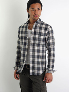 Tartan BD Shirt 08SS-002CK White / Navy Tartan BD Shirt 08SS-002CK White / Navy