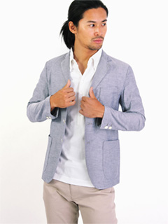 Tabloid News Shirt Material 3B Jacket 18210857: Navy Oxford Tabloid News Shirt Material 3B Jacket 18210857: Navy Oxford