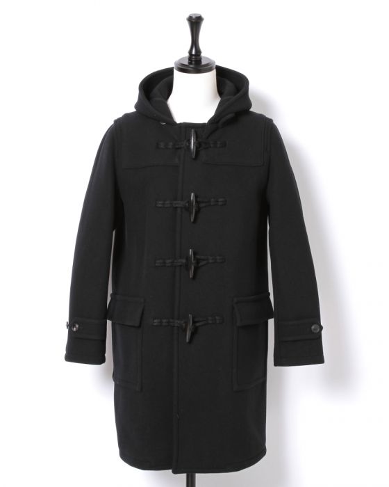 Auralee Heavy Melton Duffle Coat A6AC01HM: Black Auralee Heavy Melton Duffle Coat A6AC01HM: Black