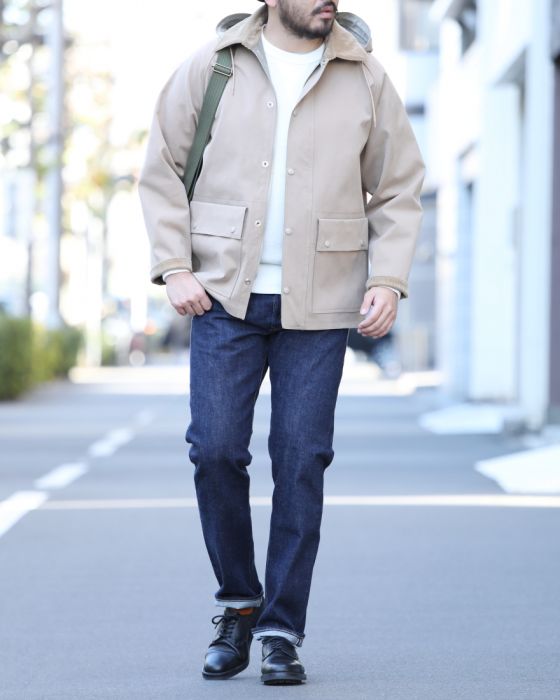 Kaptain Sunshine Bonded Double Cloth Rain Jacket KS6FJK01: Khaki Kaptain Sunshine Bonded Double Cloth Rain Jacket KS6FJK01: Khaki