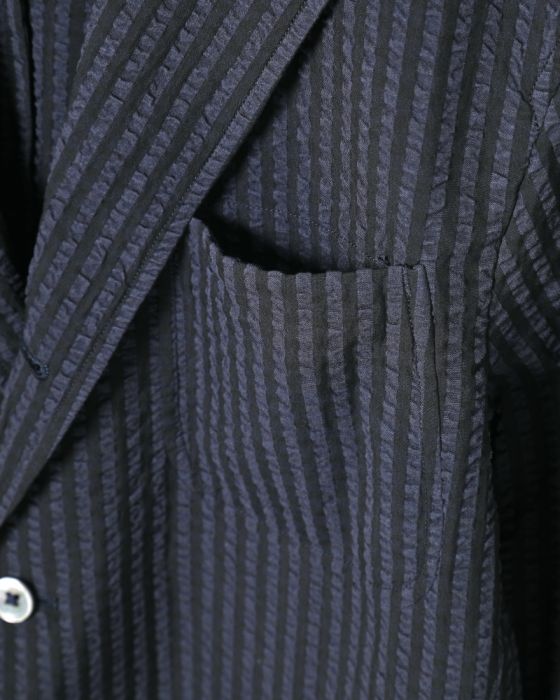 Kaptain Sunshine Field Wrap Jacket Finx Cotton-Silk Shadow Check Seersucker KS8SJK06: Navy / Blue Kaptain Sunshine Field Wrap Jacket Finx Cotton-Silk Shadow Check Seersucker KS8SJK06: Navy / Blue