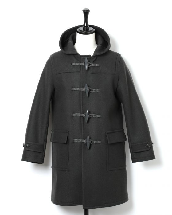 Auralee Heavy Melton Duffle Coat A7AC01HM: Black Auralee Heavy Melton Duffle Coat A7AC01HM: Black