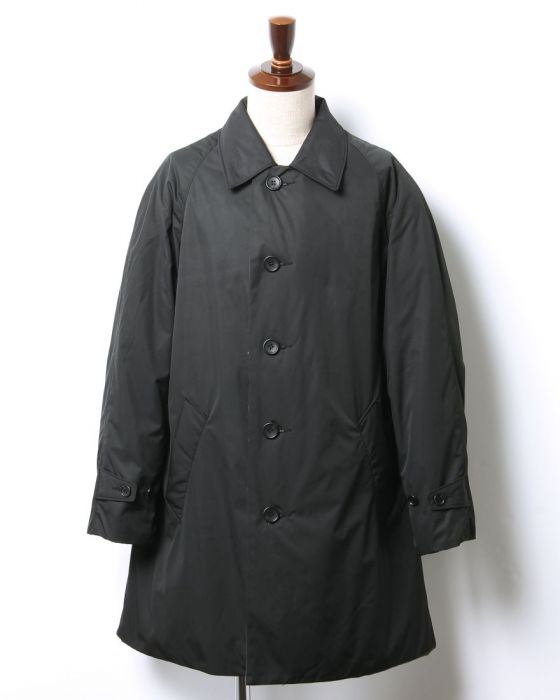 Fiber Down Balmacaan Coat 31-40-9258: Black Fiber Down Balmacaan Coat 31-40-9258: Black