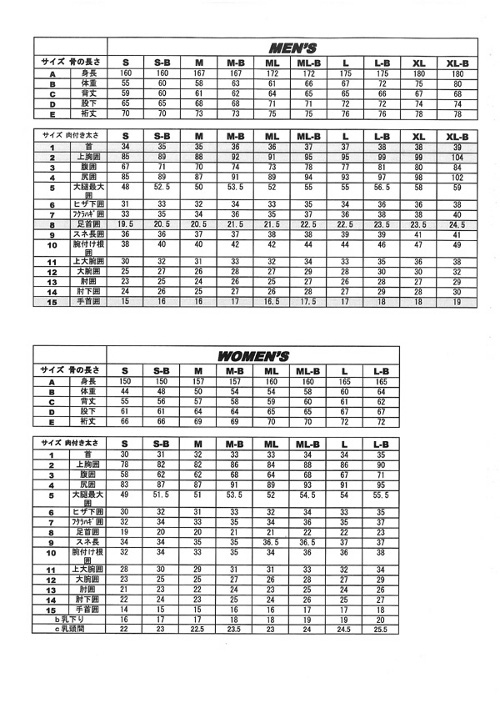 サイズ表