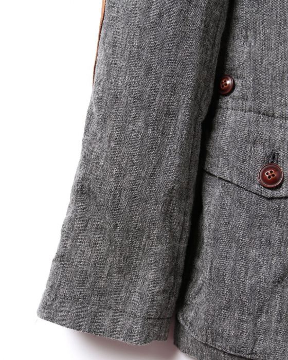 Bibury Court Linen 3-button Jacket 14-BA-04: Grey Bibury Court Linen 3-button Jacket 14-BA-04: Grey