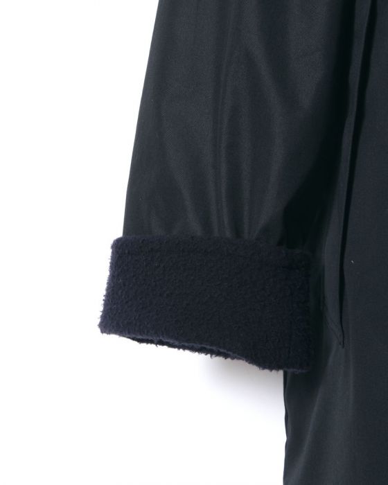 Comoli Hooded Coat 15F-04003: Navy Comoli Hooded Coat 15F-04003: Navy