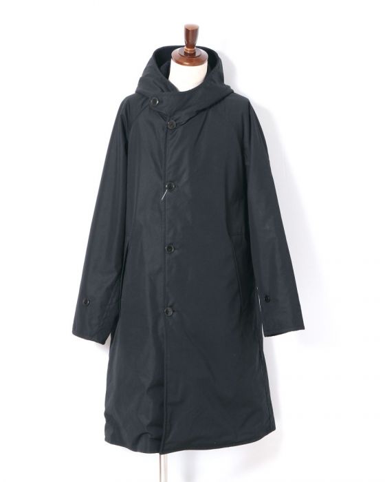 Comoli Hooded Coat 15F-04003: Navy Comoli Hooded Coat 15F-04003: Navy