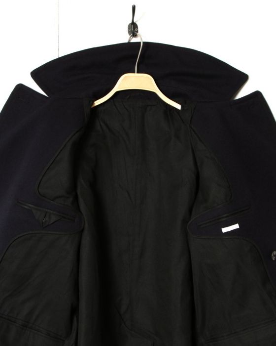 Comoli Cavalier Melton Double Breasted Coat 15F-04005: Navy Comoli Cavalier Melton Double Breasted Coat 15F-04005: Navy