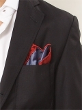 Franco Bassi Silk Reversible Pocket Square: Red