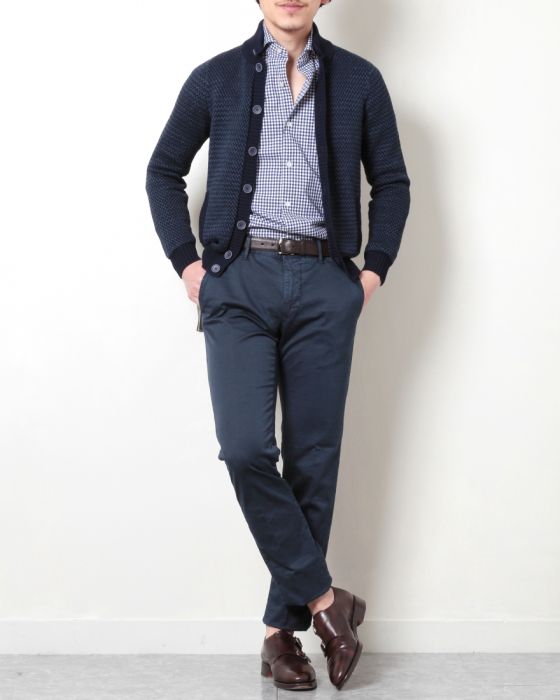 ZANONE（ザノーネ） リネン混コットン モックネックカーディガン【CHIOTO】