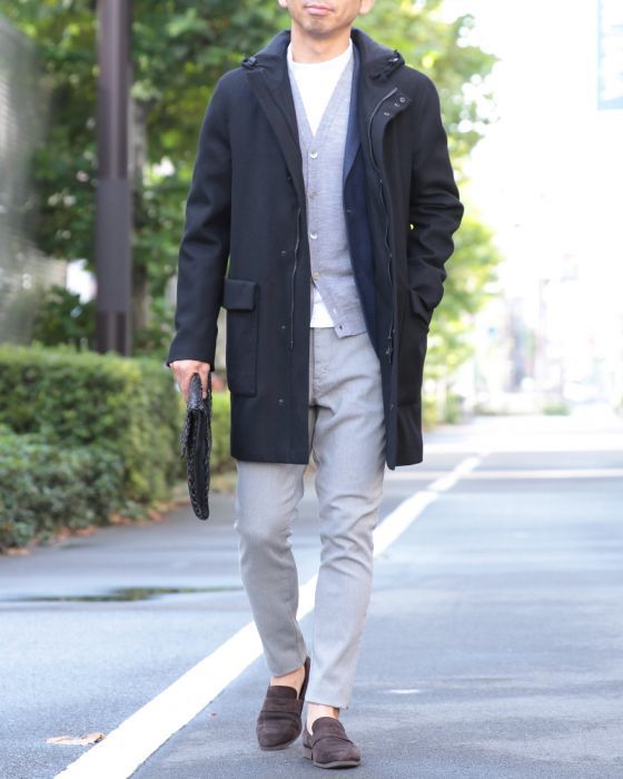 Hevo（イーヴォ） 中綿Thermore入り　カシミア混リラックスフーデットコート