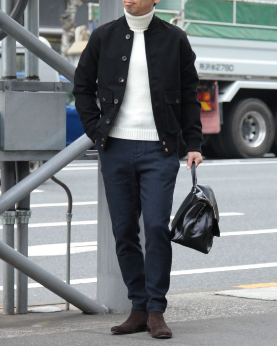 Private White V.C. Moleskin Bomber G14778: Black