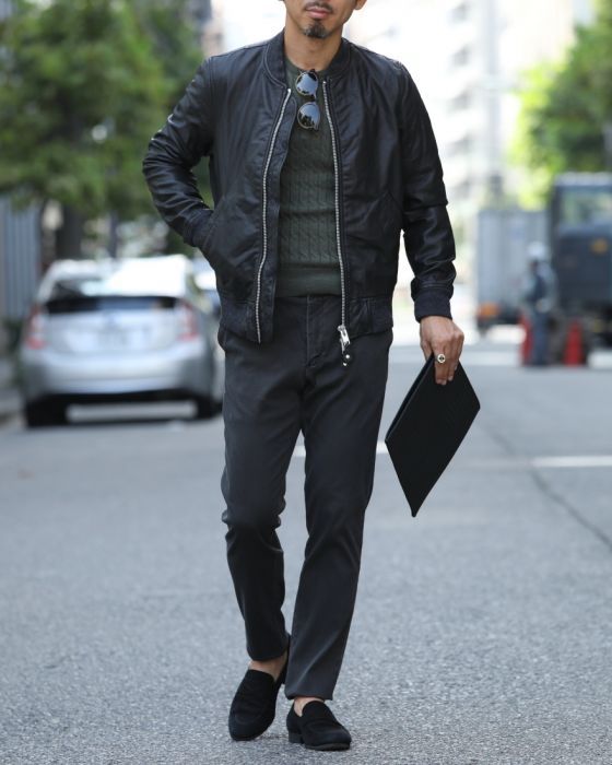 AWESOME LEATHER（オーサムレザー） MA-1　ゴートスキン　レザーブルゾン