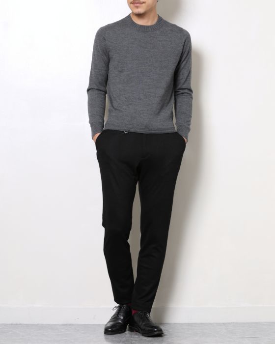 Cruciani（クルチアーニ） 27G＆9G 糸染めウール 太リブクルーネックニット