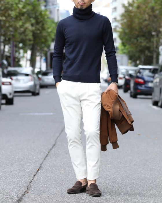 Cruciani（クルチアーニ） 27G＆9G 糸染め ウール太リブ タートルネックニット