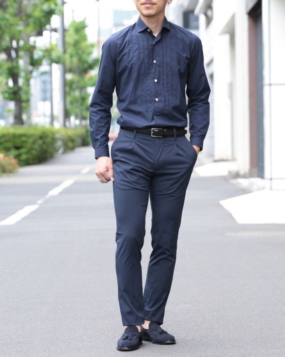 Bagutta（バグッタ） ワイドカラーコットンブザムシャツ【LIONE】