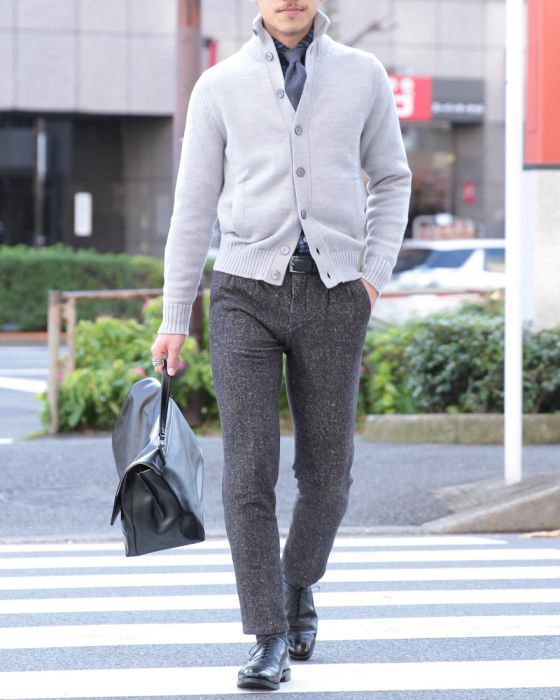 ZANONE（ザノーネ） ミドルゲージスタンドカラーボタンカーディガン【CHIOTO】