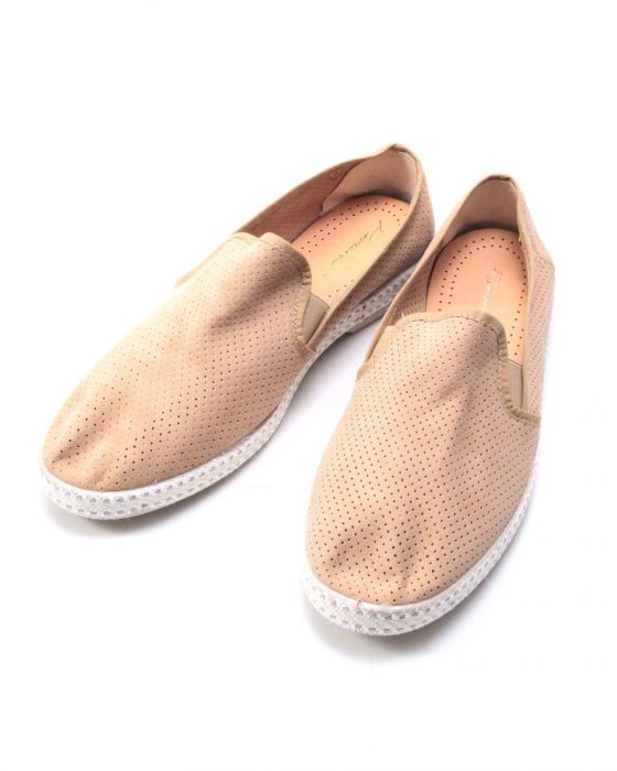 パンチングメッシュ レザースリッポン【Sultan 30 BEIGE】