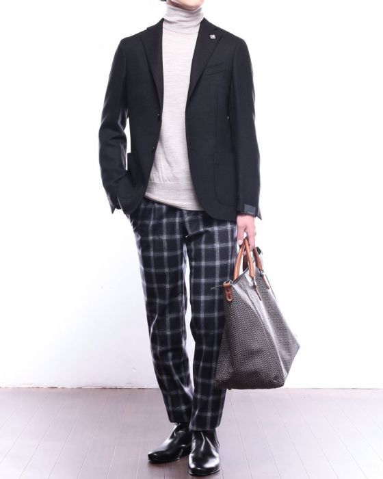 VIGANO（ビガーノ） リラックススラックスチェック1プリーツ