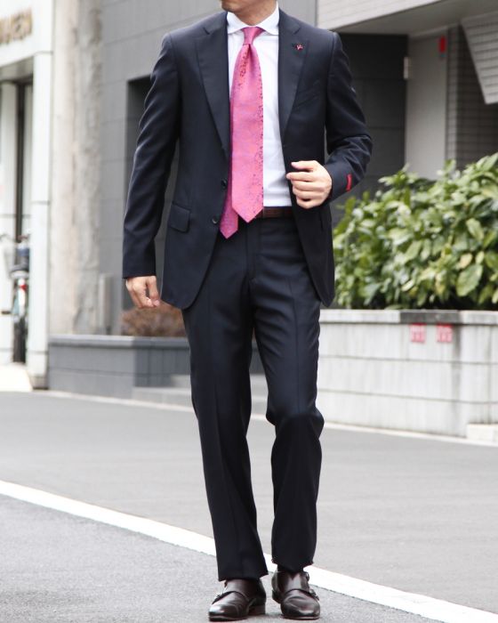 ISAIA（イザイア） アクアスパイダーウール　ネイビー3Bシングルスーツ【GREGORY SUITS】