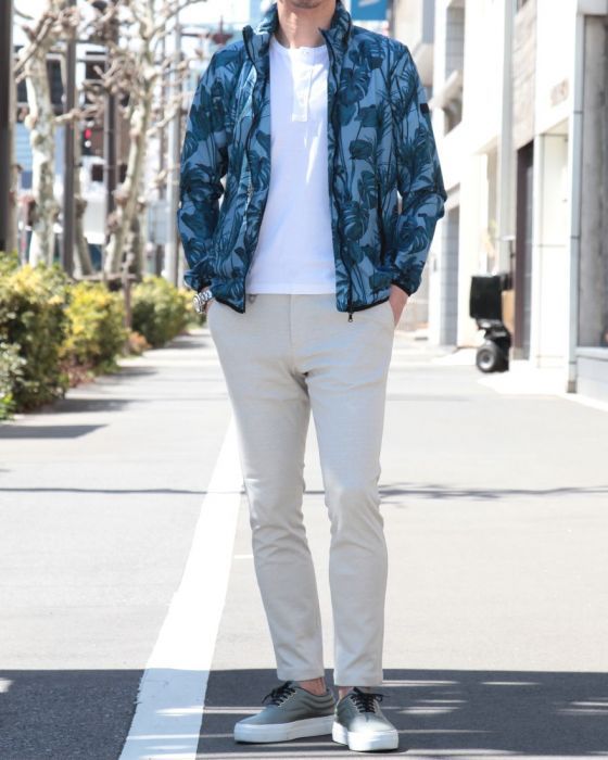 TATRAS（タトラス） ボタニカル柄リモンタナイロンブルゾン【VENEZIA/Rライン/BLUE】