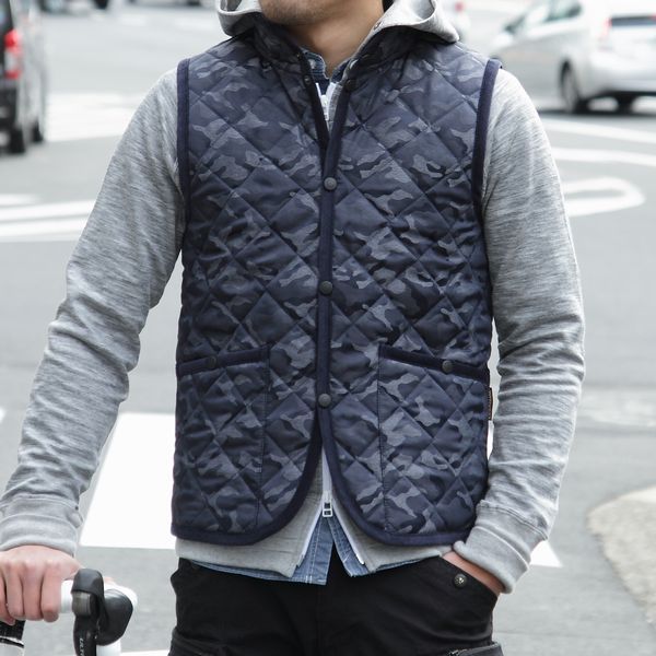 【別注】ナリフリ × ラベンハム ジャガードカモキルティングベスト Sサイズ narifuri×LAVENHAM NFLV-01 ジャガードカモキルティングベストを通販