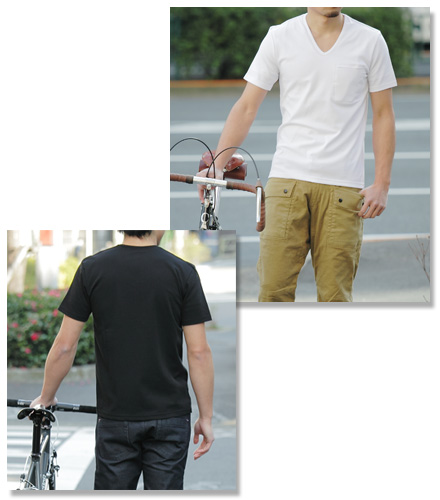 ポケットTシャツVネック