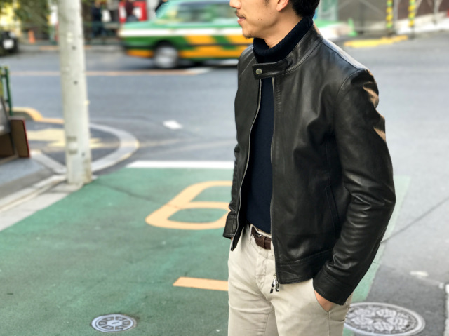ラムスキンレザータイ Saint Laurent《ボンバージャケット》ラムスキン ブラック 直営 (Saint