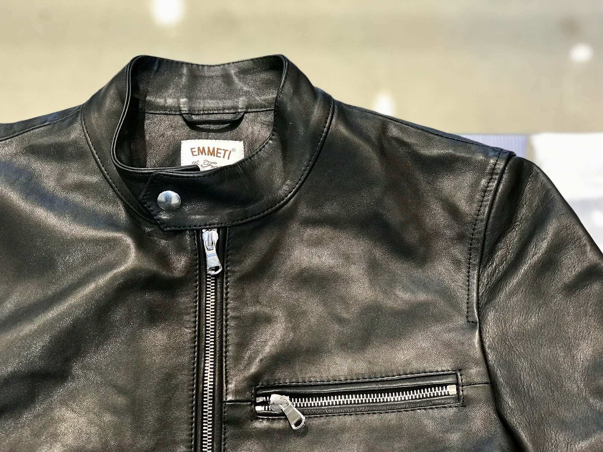 Schott レザーコンビシングルライダースブラック MEDIUM