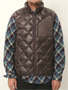 camphor Down Vest CP-802: Brown camphor Down Vest CP-802: Brown