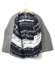 m's braque(エムズブラック)シルク混サイドシームレス ノッチド ダブルジャケット