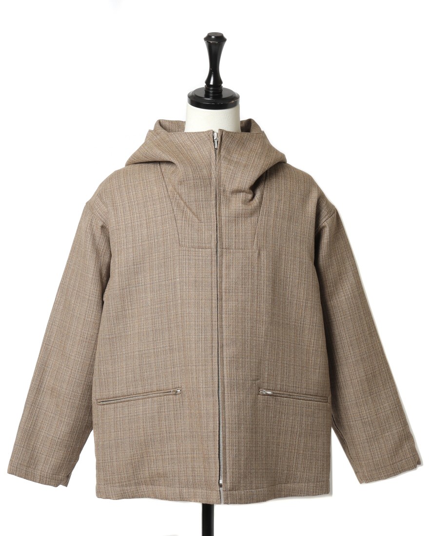 ダブルフェイスチェック・フーデッドブルゾンBLUEFACED WOOL DOUBLE CLOTH ZIP HOODIE|AURALEE (オーラリー)|TOKYOlife ダブルフェイスチェック・フーデッドブルゾンBLUEFACED WOOL DOUBLE CLOTH ZIP HOODIE|AURALEE (オーラリー)|TOKYOlife