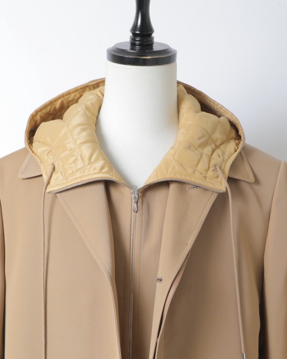 ライトウールギャバジンフーデッドライナーコート【HT WOOL MAX