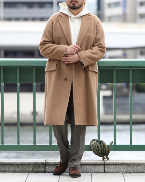 Auralee Baby Camel Mosser Chesterfield Coat A8AC02MB: Camel Auralee Baby Camel Mosser Chesterfield Coat A8AC02MB: Camel